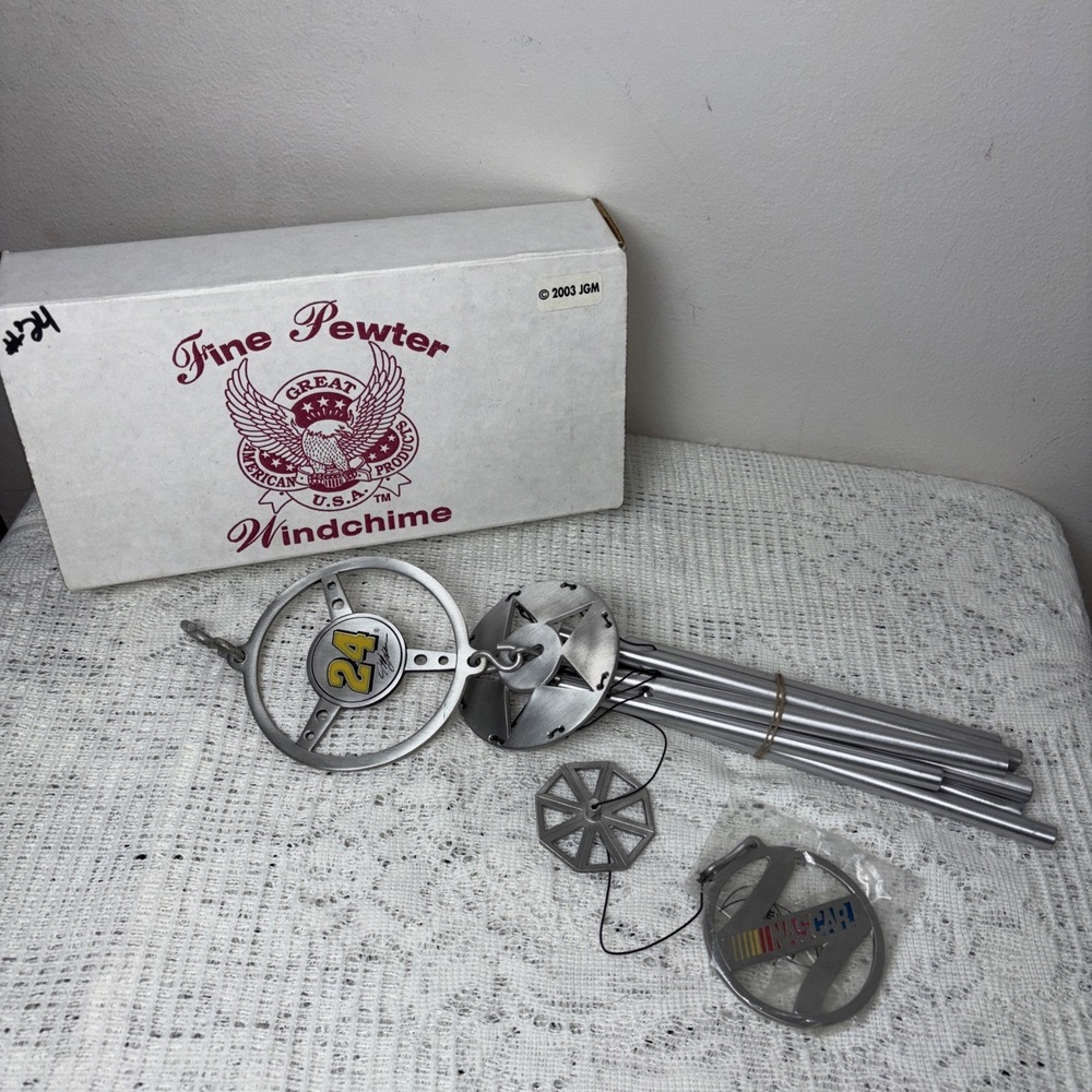 Vtg 2003 Great American Pewter Wind Chime Jeff Gordon #24 GM Goodwrench NASCAR